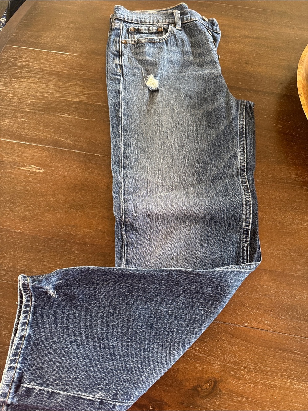 GAP Women's High-Rise Dark Blue Distressed Jeans crop